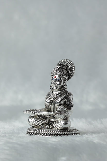 Silver plated antrique finish Saraswati Maa