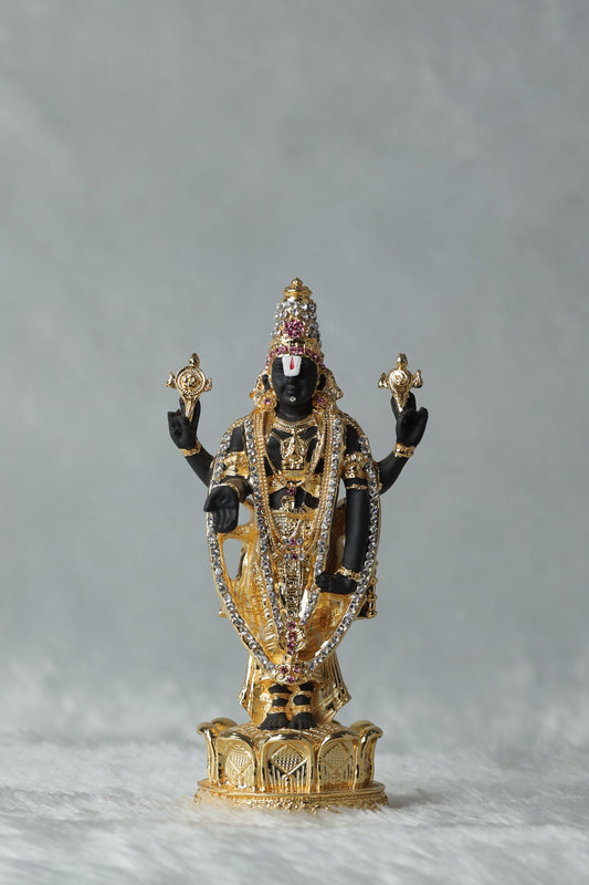 Gold Plated Loord Tirupati Balaji with dimond work